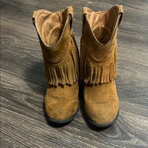 Genuine kids Tan Fringe Boots